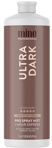 Minetan Ultra Dark bronzage professionnel en spray - brun extrêmement foncé, finition peau brillante, 1l