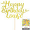 Personalised Happy Birthday Glitter Cake Topper - Champagne Any Name Glitter Cake Decoration and Sprinkles - Happy Birthday Decorations - Personalised Toppers for Cakes by Cakeshop
