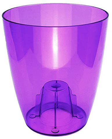 Erhard-Trading Orchideentopf CULTIVA Rund transparent Violett 13 cm Blumentopf Übertopf Kunststoff