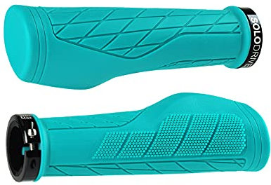 SOLODRIVE Ergonomic Design Mountain Bike Grips, Comfortable Bicycle Handlebar Grips, Single Lock-on and Non-Slip MTB Handle, Fit MTB, E-Bike, Hybrid, Scooter (Turquoise)