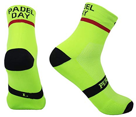 PERRO LOCO CLOTHES Calcetines PADEL Antiampollas Compresivos Transpirables Antibacterianos Compresión. (PADEL DAY 37 39 Verde)