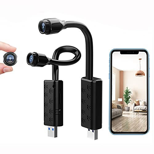 XIEJ 360 ° Adjustable Mini HD USB Plug Portable Camera Ip Wireless Wifi Camera with Motion Detection for Phone/Home Security/ Child, Black (172TKDHU4128D0PKQH5QJMI)