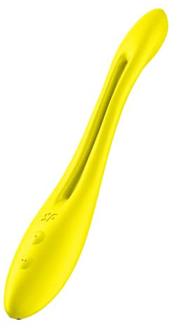 Satisfyer, Multifunktionen Vibrator, Elastic Game', über 16 Anwendungen, wasserdicht (IPX7), wiederaufladbar, hautfreundliches Silikon, Farbe:gelb