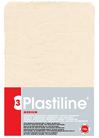 Jacques Herbin 7155T - Plastiline, 750g, Härte medium, ideal zum Modellieren, 100% wiederverwendbar, Elfenbein