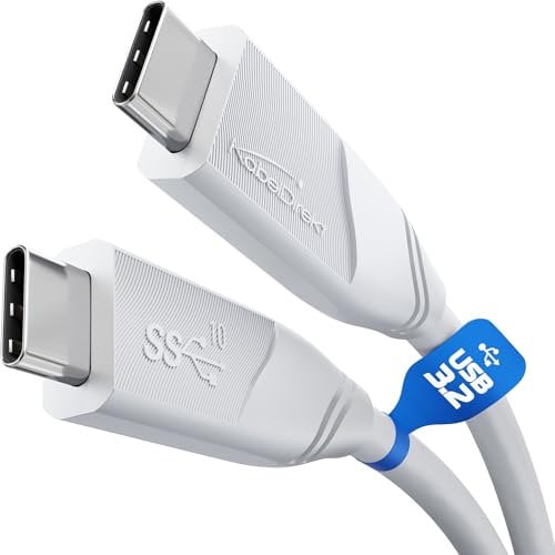 All-purpose 4K USB-C Cable, USB 3.2 Gen 2 – 1m (transfers data and 4K video at 10Gbps, 100W of charging power thanks to PD3, universal data/charging/monitor cable, white) by CableDirect