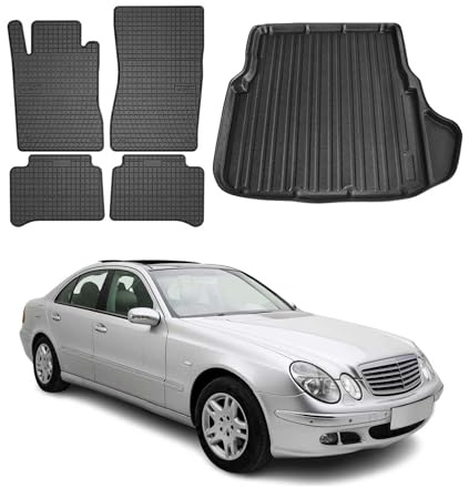 OMAC Fußmatten Kofferraumwanne für Mercedes E Klasse W211 Limo 2003-2009 | inkl. Kofferraumwanne (Satz), Gummimatten, Automatten, Allwetter, Antirutsch, fahrzeugspezifisches Produkt, wasserdicht