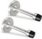 2 Pack Door Stoppers 4 Inch Wall Mounted with Rubber Bumper Tip, Brushed Stainless Steel Door Stops for Indoor Outdoor