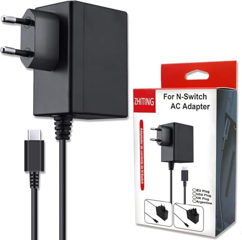 ZHITING Adaptateur Secteur pour N_intendo/Switch OLED/Lite,Support Mode TV Charger Rapide USB Type C,Compatible avec Switch Lite/Switch OLED