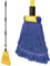 Commercial Mop, Heavy Duty Industrial Mop Consisting of 2 Heads with 120cm Stainless Steel Handle & Jaw Clamp, Looped-End String Wet Cotton Mops for Garage Warehouse Office Home Floor