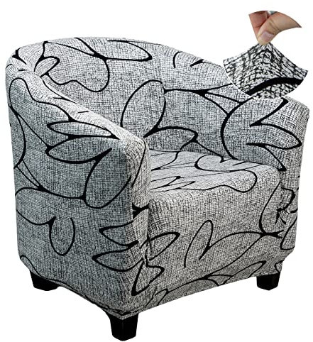 Jaotto Housse de Fauteuil Cabriolet 1 Place, Housse de Fauteuil Crapaud Extensible Chesterfield, Housse Fauteuil Salon Club il Lavable, Couverture de Fauteuil Facile à Installer et à Laver,Style Gris