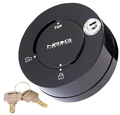 NRG Innovations NRG-SRK-101BK 6-Loch Lenkrad Schnellverschluss Kurznabenadapter mit Befestigungsschrauben, Quick HubLock Shine Schwarz