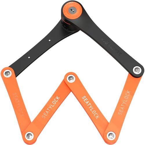 FoldyLock Compact Fahrrad Faltschloss – Patentiertes Testsieger Fahrradschloss mit Schlüssel und Halterung für Hohe Sicherheit – Leicht und Sicher für Ebike, e Scooter und Roller – 85 cm