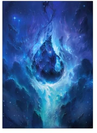 Displate Offiziell Magic The Gathering MetallPoster Magnetische Befestigung Inklusive Lizenziert Bilder Hochwertiges Poster Galaxy Mana - Island 45 cm x 32 cm
