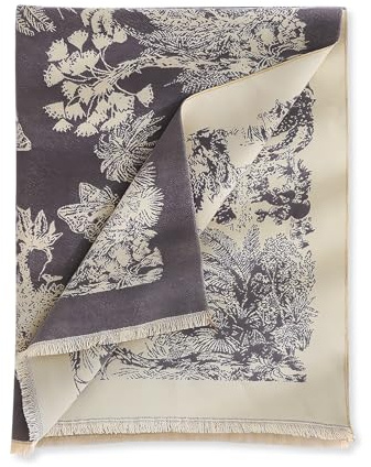LumiSyne Warme Schal Kaschmir Stolen Für Damen Regenwald Muster Elegante Künstlerisch Stil Doppelseitig Pashmina Mit Quaste Große Lange Schals Weiche Winter Schal Schultertuch Stola