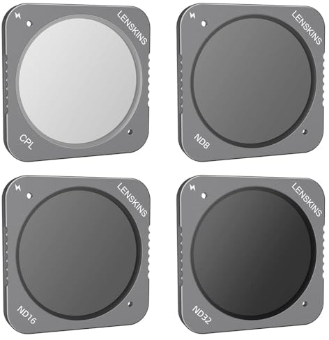 LENSKINS 4-Pack Lens Filter Set ND8 ND16 ND32 CPL for DJI Action 2 Camera, QR Magnetic Design ND CPL Filter Kits Lens Protector Accessories for DJI Action 2 Vlogging Shooting Photography