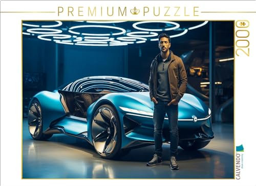 CALVENDO Puzzle Hypermodernes Konzept Design Auto und junger Mann | 2000 Teile Lege-Größe 90 x 67 cm Foto-Puzzle für glückliche Stunden