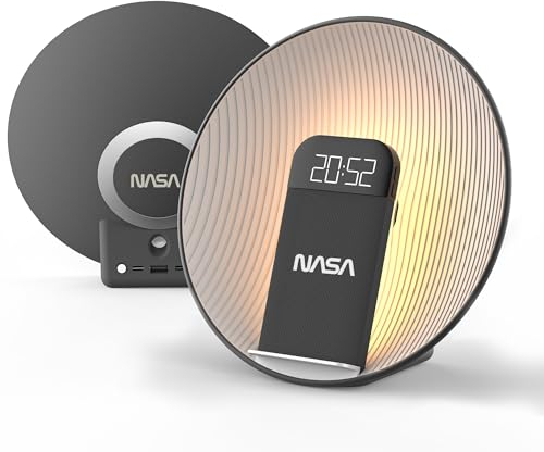 COLSUR Wake-up Light, sveglia con simulazione dell'alba con ricarica wireless, macchina per il suono bianco con 7 suoni naturali per il bambino, altoparlante Bluetooth e funzione snooze (regalo)