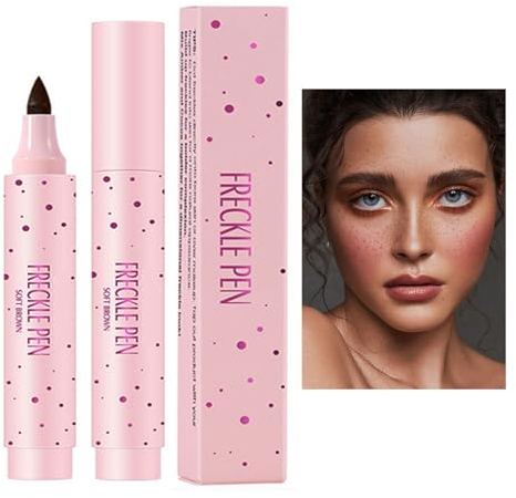 EONFAVE Wasserdicht Sommersprossen Stift, Freckles Pen, Henna Braun Sommersprossen, Natürliche Lebensechte Sommersprossen Makeup Stift für Mühelose Sunkissed Makeup, Leicht Zu Färben(Hellbraun)