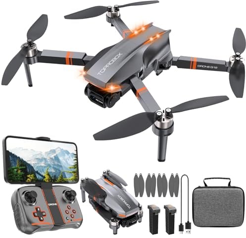 Drohne mit Kamera Einstellbarer für Kinder und Erwachsene, Bürstenlosem Motor Faltbar RC Drone mit LED Lichter, 30-Min Lange Flugzeit, Optische Fluss Positionierung, Quadrocopter Drohne für Anfänger