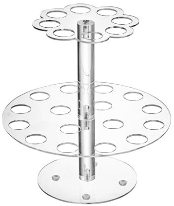 Sghtil Eistütenhalter 24 Löcher Transparent Eiswaffel Ständer Acryl Eisständer Ice Cream Cone Ablageständer für Geburtstagsparty Hochzeit Kuchenladen Büfett