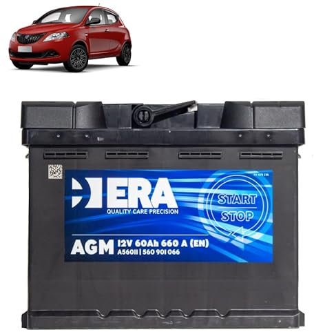 Batteria 60Ah A.G.M. per Lancia Ypsilon 0.9 CNG benzina 2012+