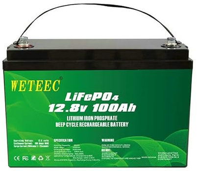 LiFePO4 Battery 12V 100Ah, 5000+ Deep Cycle,Rechargeable Lithium Ion Phosphate Battery with BMS,for Trolling Motor,Fish finder,Outdoor Camping, Kids Scooters, Power Wheels,