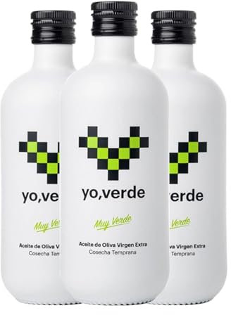 Aceite de Oliva Yo Verde Picual Botella Medium 50 cl (Caja de 3 Botella Medium de 50 cl)