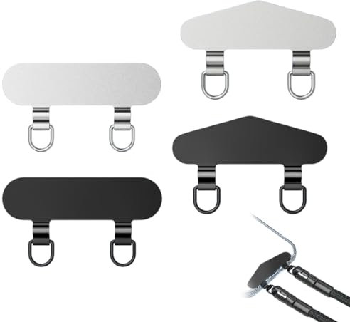 Lengüetas sujeción universal para teléfono, 4 piezas colgantes para teléfono móvil, soporte cadena para teléfono móvil, almohadillas adaptadoras, banda para teléfono móvil, correa para teléfono móvil