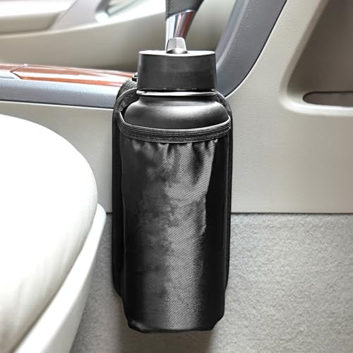 Linkidea Car Cup Holder Large Waterbottle Hanging Bag Compatible with Owala FreeSip 32oz, Yeti Rambler Bottle 26oz, Vehicle Seat Side Storage Organizer for Large Water Bottle