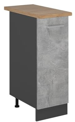 Vicco Armario de Farmacia R-Line, Hormigón, 30 cm, ET Roble