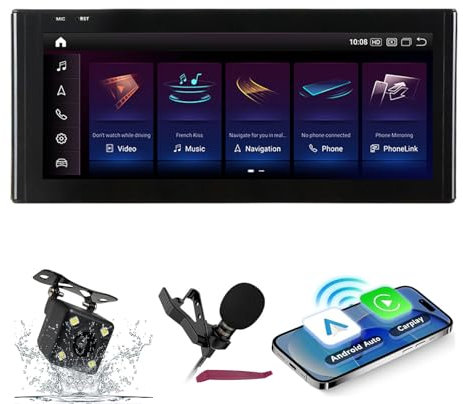 Android 15 Radio Car Navi para A-udi Q3 (2013-2019) 10.25/ 12.3 Pantalla Reproductor multimedia de coche con Carplay Navegación GPS Bluetooth 5.0 HIFI FM 5G-WiFi SWC DSP Cámara MIC,8g+128g,12.3