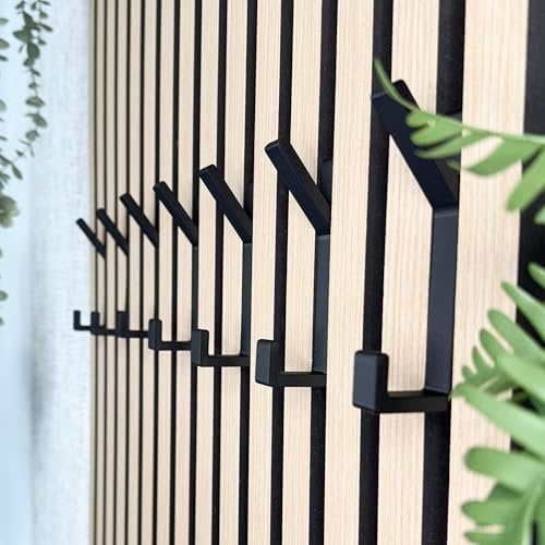 Generisch Garderobenhaken für Akustikpaneele ohne bohren [ECK] - Mit Click System (Spitzhaken, 7)