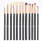 Juego de 12 brochas de maquillaje sintético para ojos, corrector, cejas, delineador, sombra de ojos, color negro con oro rosa