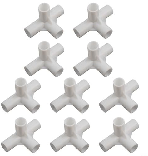 CashMuch 3-Wege-Zeltstangen-Verbindungsstück, Camping-Baldachin, feste Gelenkstütze, 16 mm Innendurchmesser, Kunststoff-Rahmenverbinder für Outdoor-Unterstände (90-Grad-Kreuz)