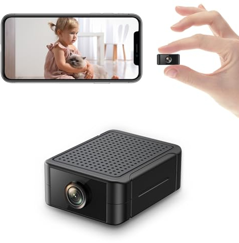Liretope Mini Camara Espia, Camara Vigilancia WiFi Interior 4K Ultra HD con Batería Recargable (4H), Almacenamiento SD/Nube, Detección de Movimiento, App Móvil, Alertas en Tiempo Real