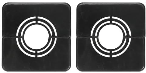 QUARKZMAN 2pcs Flange Murale Fendue 0.79 (20mm) Plastique Carrée Réglable Flange Fendue Couverture De Tuyau Sous Lavabo Tuyau Radiateur pour Bathroom Kitchen Toilet, Noir