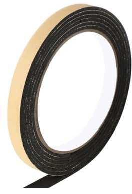 Sealing Foam Tape 2m Self-Adhesive, Black Polyethylene Hob Window Gap Seal | 2m single-sided self-adhesive polyethylene foam tape, for hob, window, door & cabinet gap sealing and draught reduction