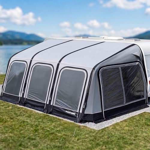 Westfield Outdoors Ceres 7, Aufblasbares Wohnwagen-Vorzelt, B510 x T250 cm | Höhe 235–260cm, 3000mm Wassersäule, UV- & windstabil, Abnehmbare Wände, Ein-Punkt-Aufblassystem, inkl. Luftpumpe