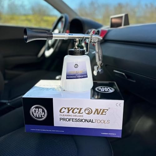 Phoenix Pistolet de Nettoyage Voiture Cyclone - Puissant et Réglable de 1000 à 8000 Tours/Min, Effet Tornade pour Un Nettoyage Voiture Intérieur, Pistolet à Air Comprimé, Réservoir 1L (3000 Tours)