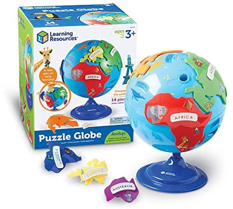 Learning Resources Puzzle-Globus, globus kinder, puzzle weltkarte, kinderglobus ab 6, puzzle weltkarte kinder, Geschenke für Kinder ab 6 7 8 9 Jahren, Jungen und Mädchen