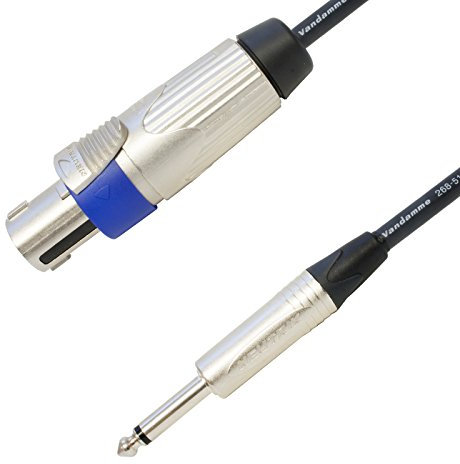 *TOUR GRADE* Van Damme Speakon to Mono Jack PA Speaker Cable 2x1.5mm Conductor Size. Metal Neutrik Lead (10m)