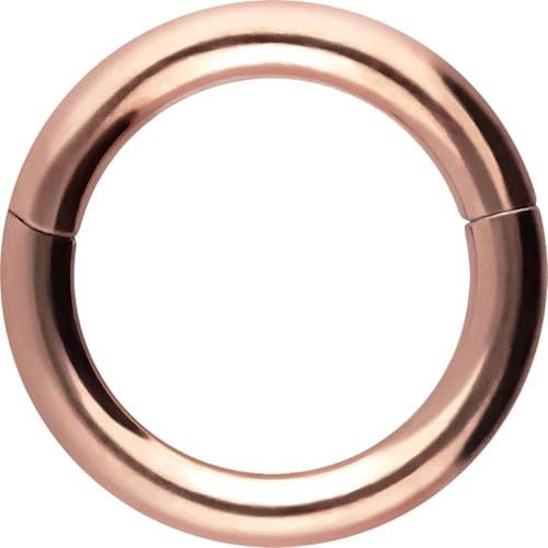 PIERCINGLINE Segmentring Clicker Chirurgenstahl Piercing Ring Nase Ohr Helix Septum Roségoldfarben 1,2 x 5 mm