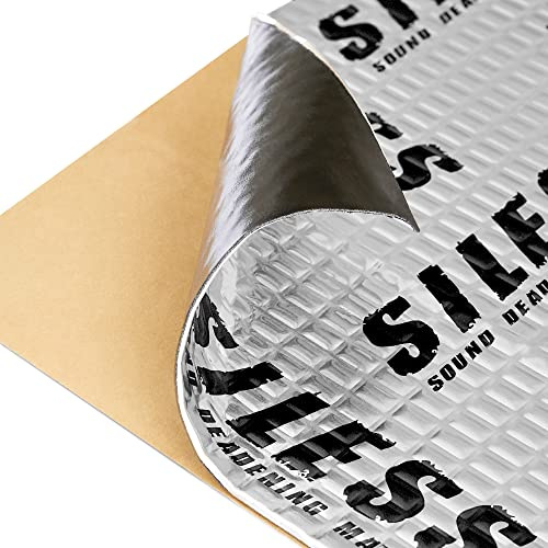 Siless Tappetino Fonoassorbente da 80 mil 36 mq, Materiale Fonoassorbente per Auto, Isolamento Acustico per Auto, Kit di Tappetini per Cofano Bagagliaio