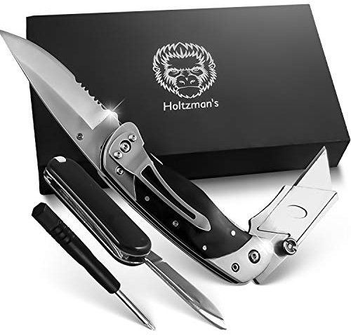 Klappbares Allzweckmesser-Geschenkset für Herren, robustes Taschenmesser und Boxschneider mit Gürtelclip, perfektes Arbeitswerkzeug für Ihn