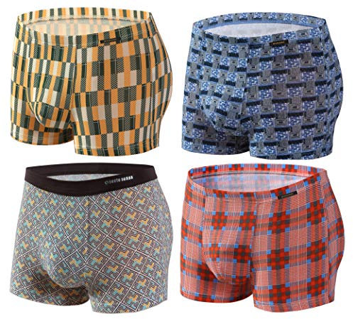 sesto senso® Uomo Boxer Microfibra Strani Pacco de 1, 2 o 4 Ragazzi Biancheria Intima in Fibra di bambù Slip Attillati Mutande Comode con Fodera (L, 4 Pack 1-4)
