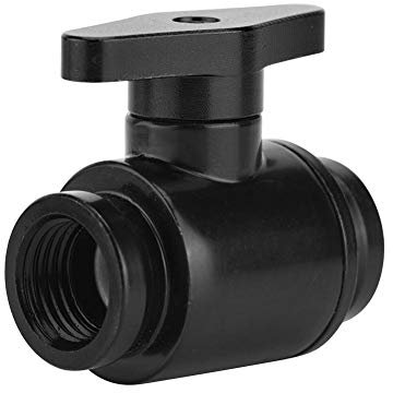 Wasserkühlventil, G1 / 4 Innengewinde -Wasser-Kugelhahn mit Griff für Armaturen des Computer-Wasserkühlsystems(Schwarz)