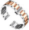 BINLUN Edelstahl Uhrenarmband Ersatzarmband Poliert Metall Uhrenarmbänder Matt Gebürstet Metallarmband für Herren Damen mit Schmetterlingsschnalle(Poliertes Silber und Roségold 16mm)