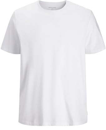 JACK & JONES NOS Men's Jjeorganic Basic Tee Ss O-Neck Noos Ps T-Shirt, White (White White), XXXX-Large