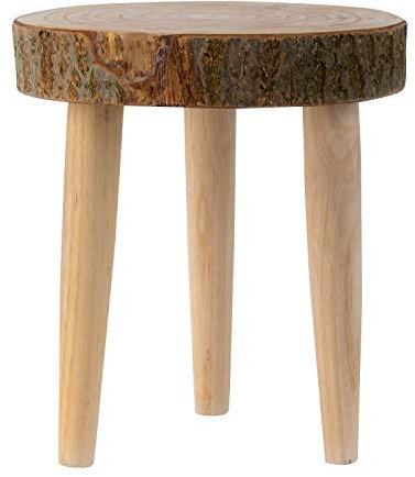 Lifestyle & More Table d'appoint en Bois Massif Rustique Disque d'arbre avec écorce Table en Bois Tabouret avec Disque d'arbre Table Basse de diamètre 31 cm Hauteur 32 cm