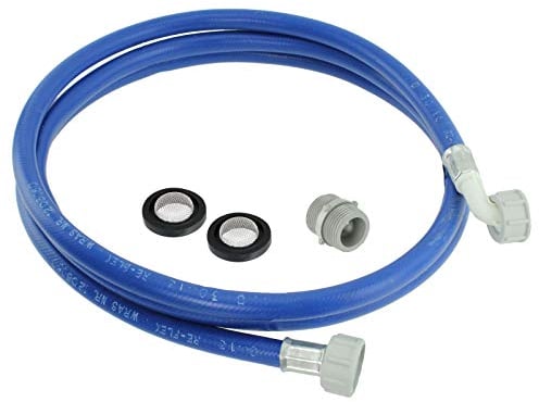SPARES2GO Universal Washing Machine/Dishwasher Water Inlet Fill Hose 2.5m + 3/4 BSP Size Washer with Mesh Filter x 2